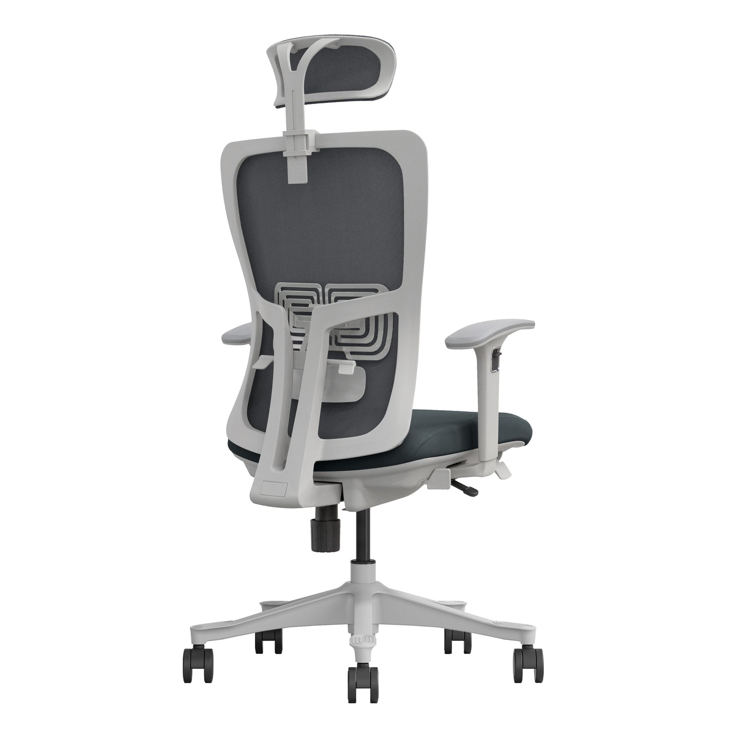 Dark grey ergonomic office chair Libra rear angle view