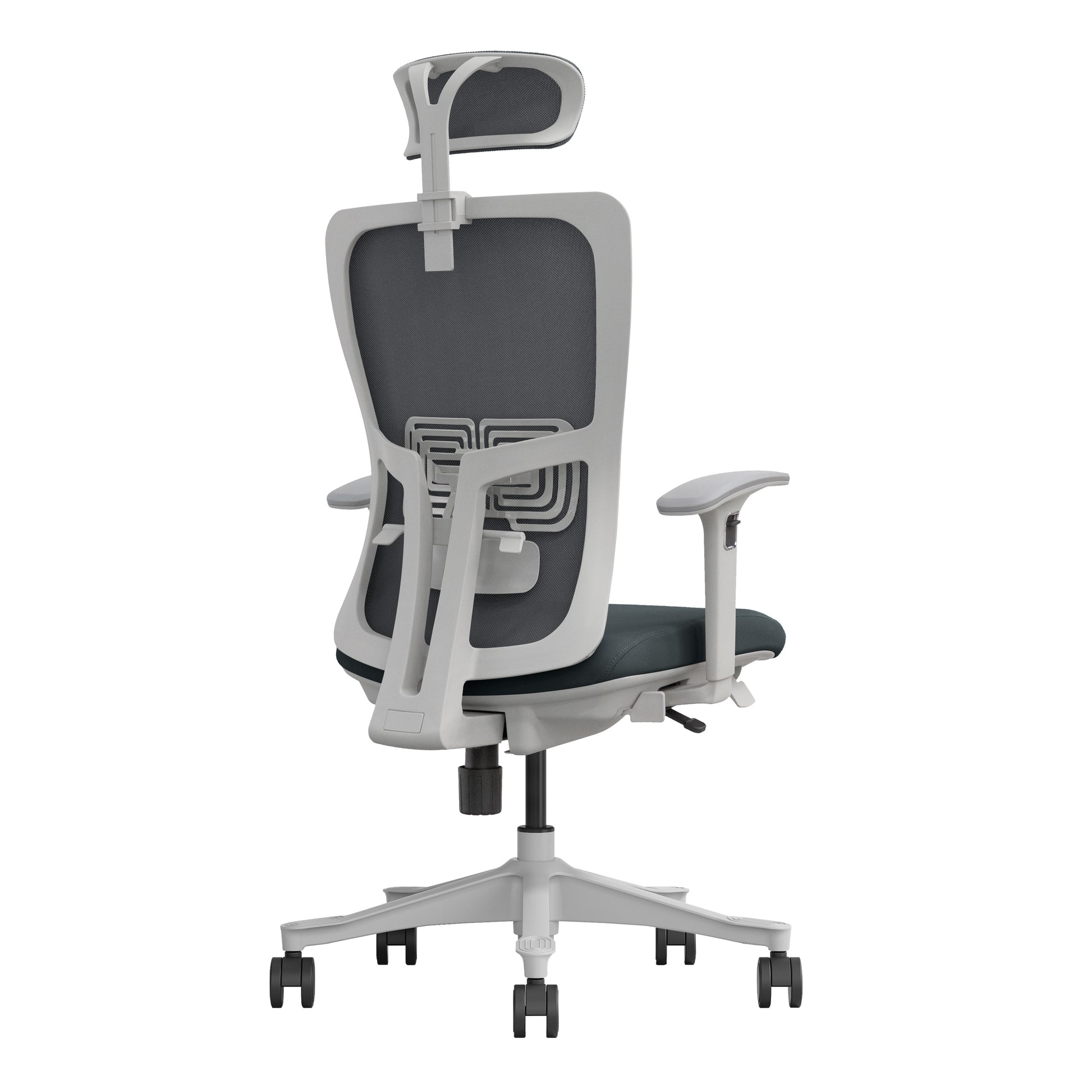 Dark grey ergonomic office chair Libra rear angle view