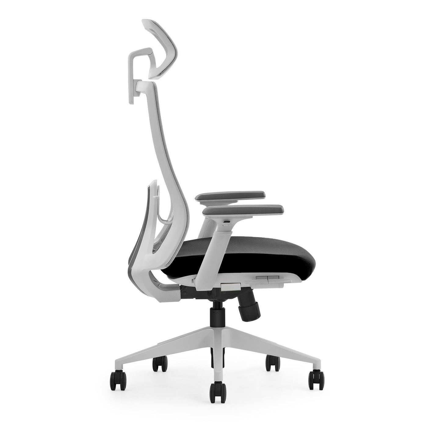 White and black office chair Quartz side view