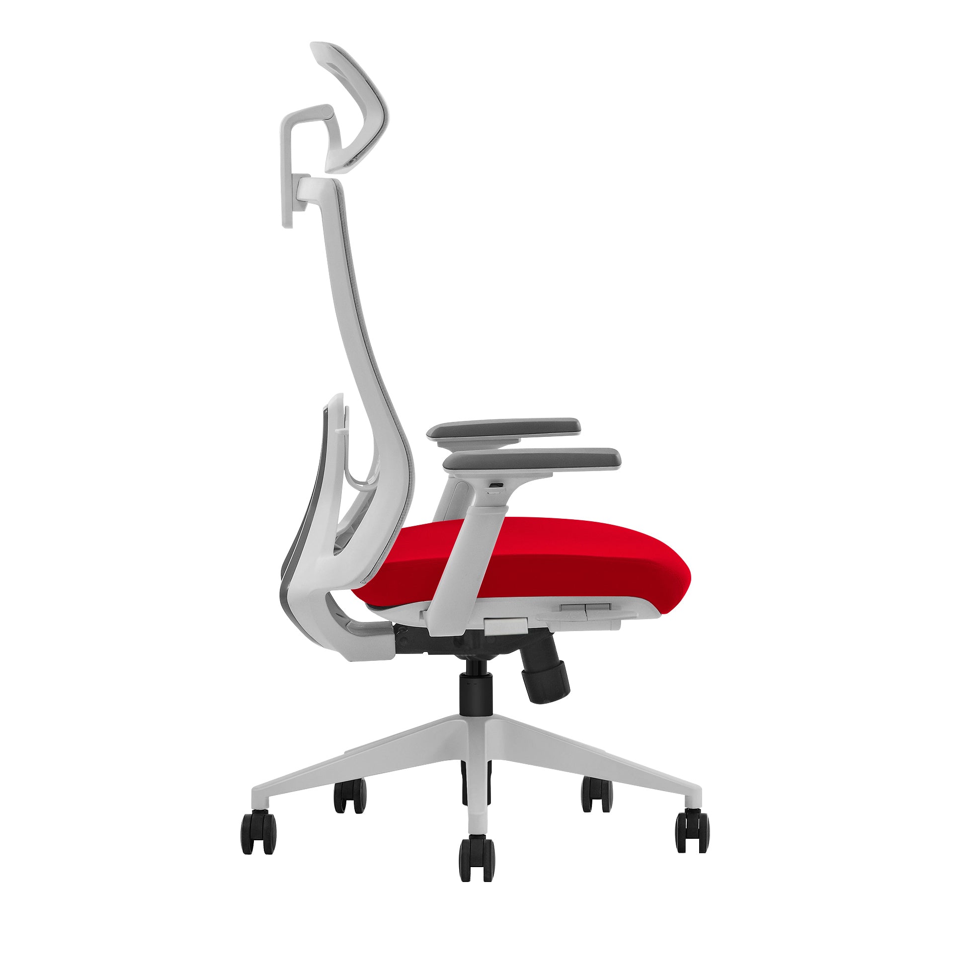 Red ergonomic office chair Quartz side view