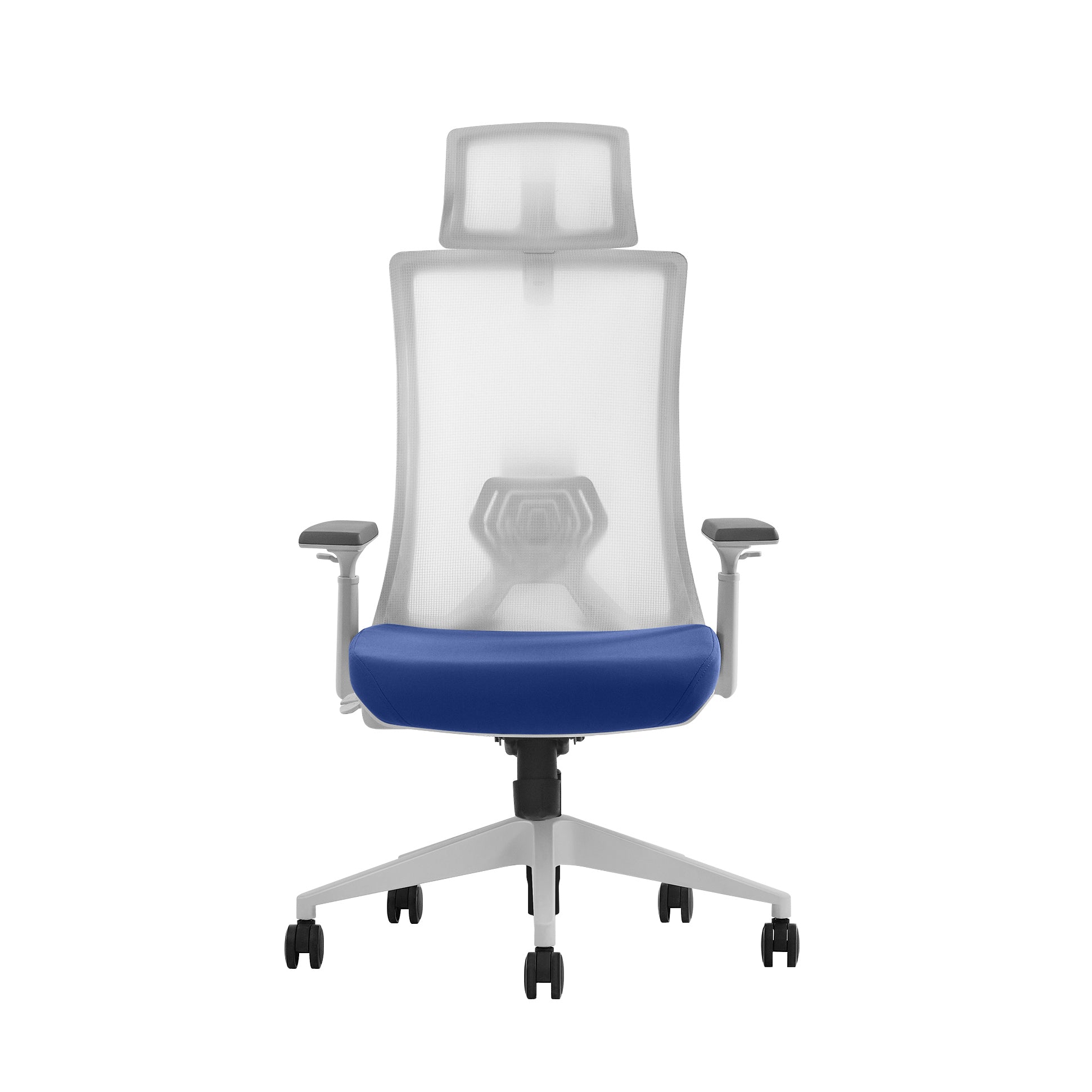 Blue ergonomic office chair Quartz facing front