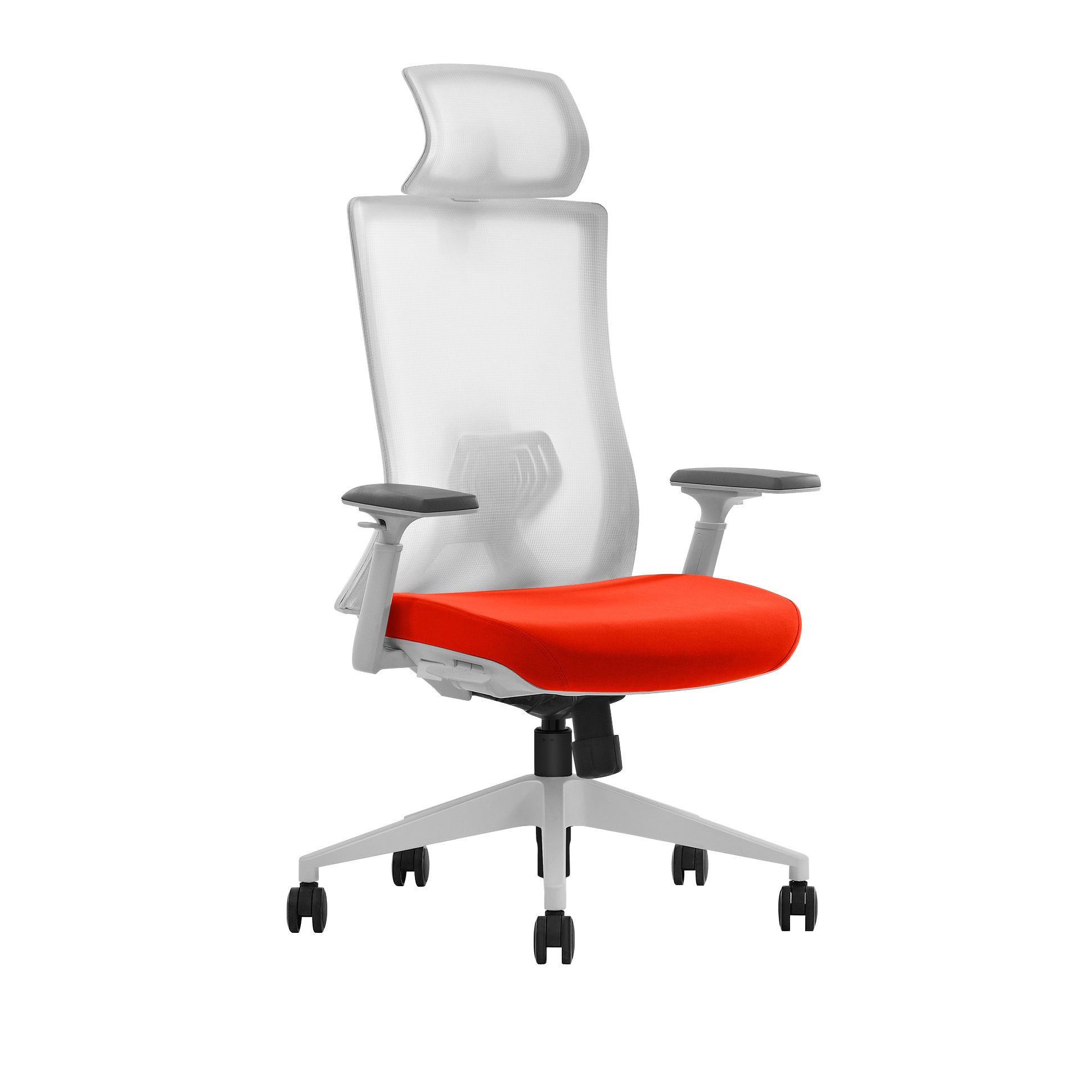 orange ergonomic office chair Quartz angle view