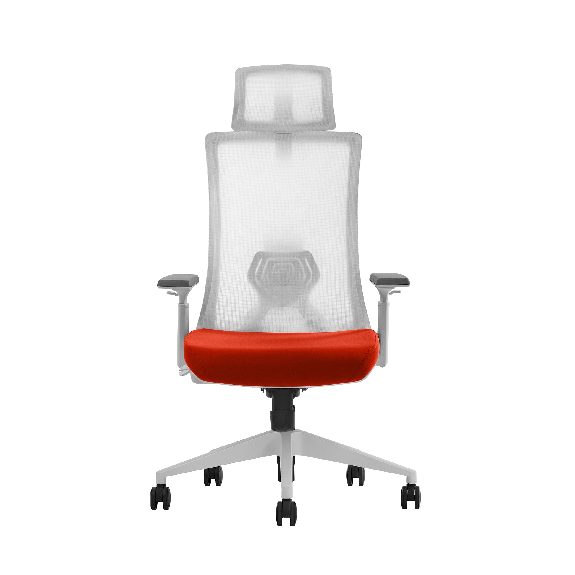 orange and white office chair Quartz facing forward