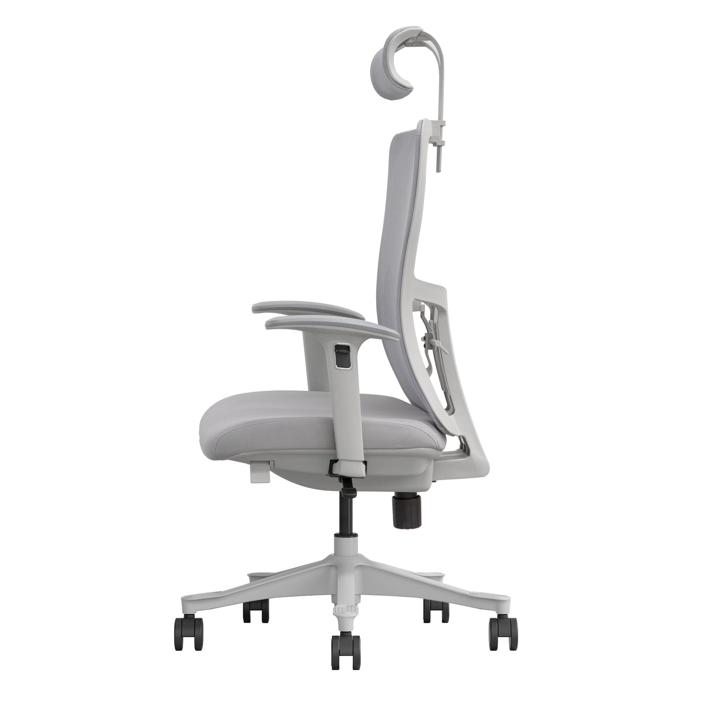 Grey ergonomic office chair Libra side view