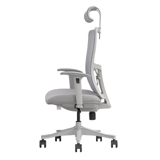 Grey ergonomic office chair Libra side view
