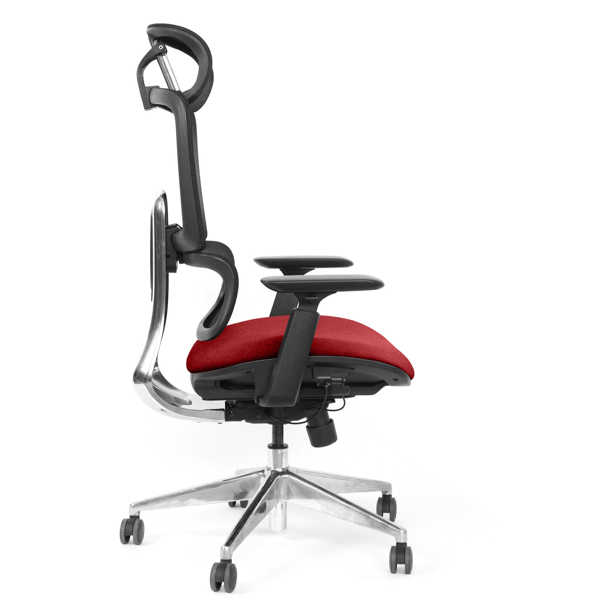 red ergonomic office chair Triton side view