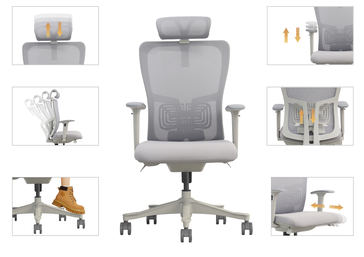 Posture Focus Ergonomic Chair - Light Grey | LIBRA